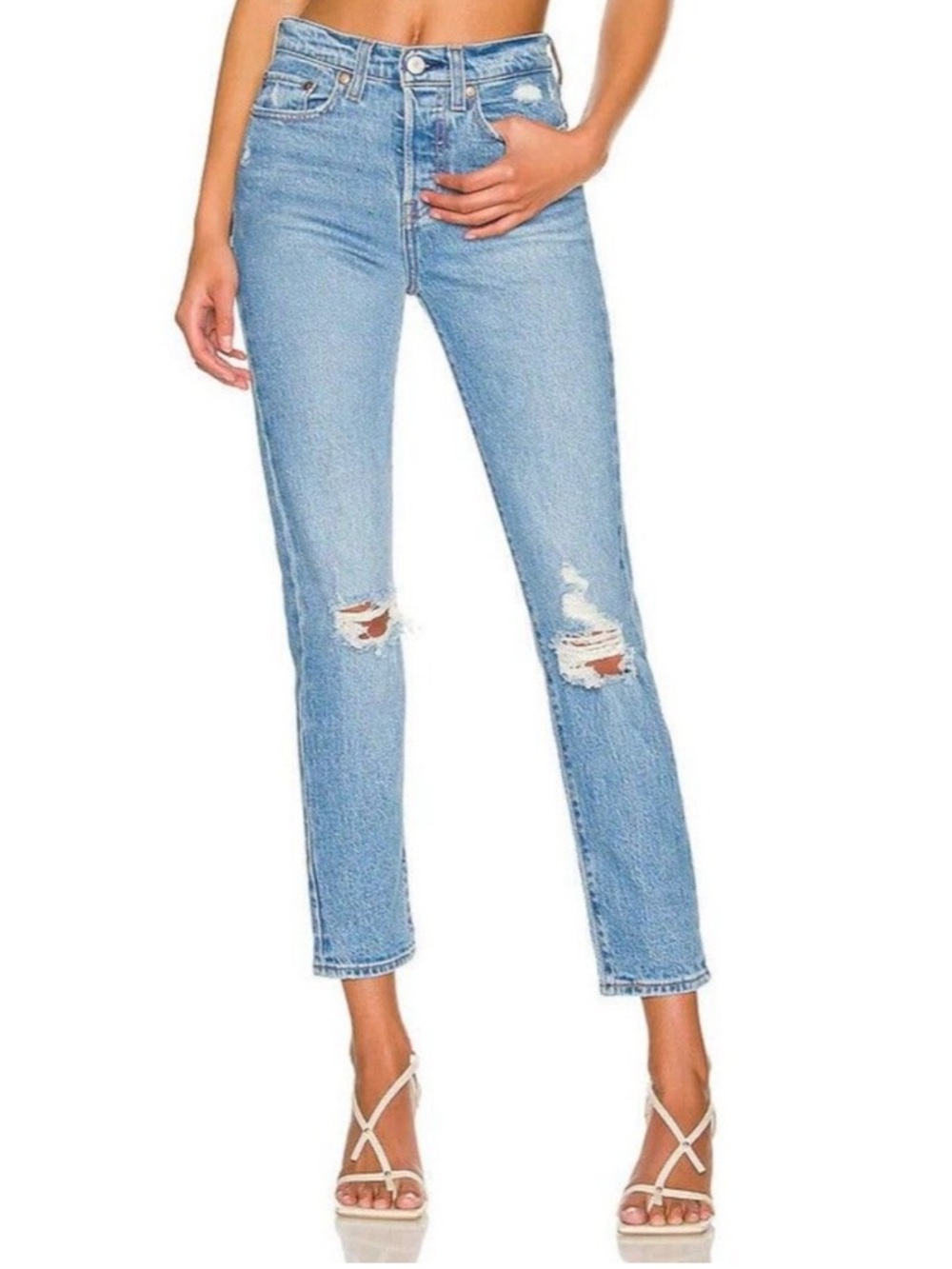 Levi’s Icon Wedgie Jazz Devoted Distressed High Rise Jeans